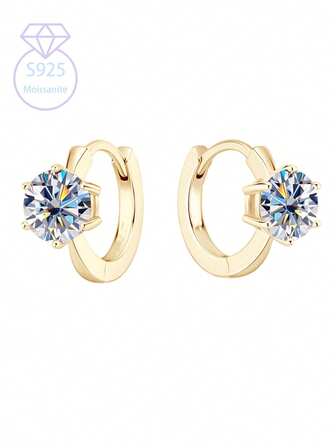 KAHOOT Örhängen i 925 sterlingsilver med moissanit och diamanter för kvinnor, exklusiv design, fräsch, nisch, lätt lyx, vacker, personlig, mångsidig, livlig, elegant, retro, enkel och klassisk, lämplig för pojkvänner, flickvänner, mödrar, mormödrar, mormödrar, bästa vänner, födelsedagar, jul, alla hjärtans dag, årsdag, nyårspresent, vardagskläder, dejting, semester, resor, fest