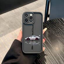 Car Pattern Phone Case, Carbon Fiber Pattern Phone Case, Decorative Phone Protector Cover Compatible With IPhone - Black - View 2
