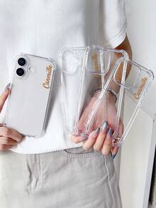 1 chiếc ốp lưng điện thoại trong suốt, chống sốc, có thể tùy chỉnh chữ ký, tương thích với iPhone 11/12/13/14/15/16/16pro/16plus/16promax/17/1pro/17promax/17air, Pixel 9A/S24/S25ultra/S25plus/S25edge/A17/A07, Moto G85, Infinix Hot 50 Pro+, thích hợp làm quà tặng hàng ngày cho bạn bè. - Trong sáng - Xem 8