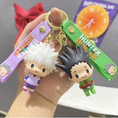 1pc HUNTER Anime Keychain Killua Zoldyck Hisoka Kurapika Gon Freecss Cartoon Handmade Pendant, Car Backpack Pendant Small Gift, Ideal Party Gift, Christmas Gift, Birthday Gift (Random Style Color)