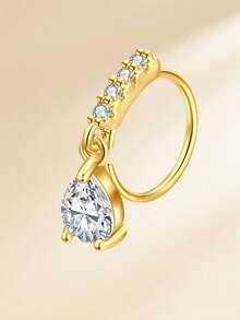 1 件 20G 吊坠鼻环女式不锈钢鼻穿孔饰品软骨耳环 CZ 花朵领结水滴十字耳屏耳轮唇穿孔，银金吊坠鼻环吊坠鼻穿孔首饰套装可爱鼻环耳环吊坠软骨耳环女士时尚配饰