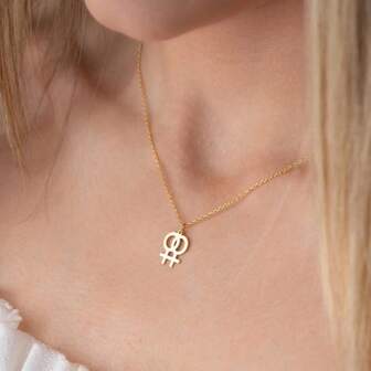 双维纳斯耳环女权主义珠宝女性象征吊坠纯银女性象征项链女权主义礼物