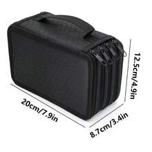 1 Stück großer schwarzer Federmäppchen, 72 Löcher, 4 Ebenen mit großer Kapazität, geeignet für Aquarellstifte, Marker, Pinsel, Gelstifte, Stationery Aufbewahrungsbox, Geschenk für Studenten zur Rückkehr in die Schule