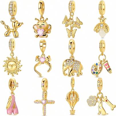 Beliebte Serie Kreuz Anhänger, Zirkonia Hundeknochen Charm, Ballett Schuh Anhänger, DIY Schmuckherstellung Zubehör für Frauen