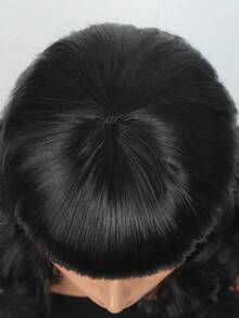 50s Wig Rockabilly Vintage Wig Synthetic Wavy Black Wig With Bangs For Woman For Cosplay Daily Party Christmas Halloween - Black - View 6