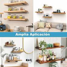 de Estante Flotante de Metal: Soportes para Estantes de Pared 6 Piezas, Mensulas para Repisa Flotante, Soporte de Estantería Flotante con Tornillos para Dormitorio Baño Sala de Estar (25cm) - 15 centímetros - Ver 8