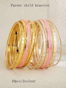 5 قطع مجموعة أساور بتصميم فريد من الشريط والقلب للبنات