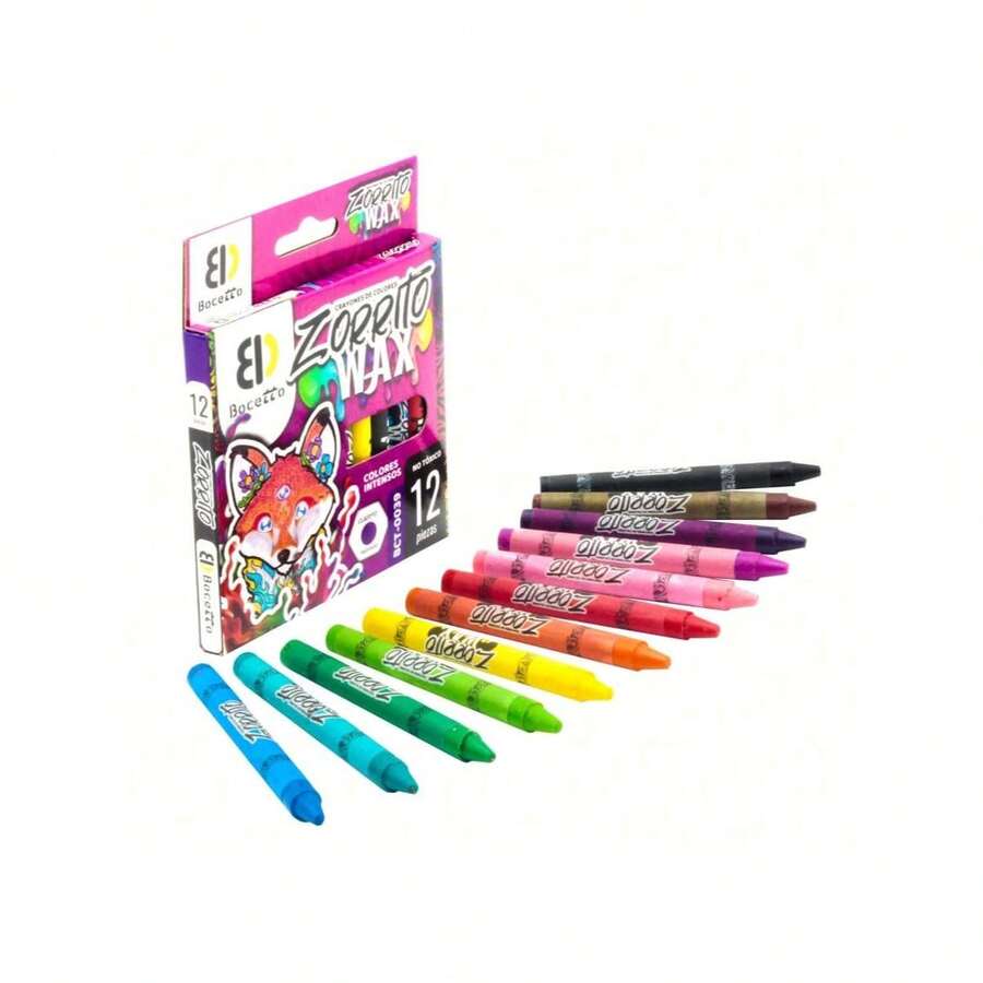 BCT-0039 set 12 crayones redondos colores surtidos vivos - Multicolor - Ver 1