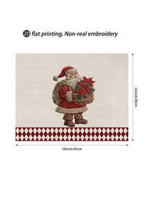 1 pezzo Runner da tavola con stampa digitale effetto ricamo 2D a tema Babbo Natale, decorazione natalizia per la tavola, runner da tavola effetto lino natalizio, runner da tavola, 1 pezzo runner da tavola, 4 pezzi sottopiatti, 1 pezzo federa (senza imbottitura), 3 prodotti disponibili, decorazioni natalizie per interni/esterni, decorazioni per feste invernali, decorazioni natalizie, decorazioni per la stanza a tema natalizio, decorazioni per feste di Natale - Multicolore - Visualizzare 6