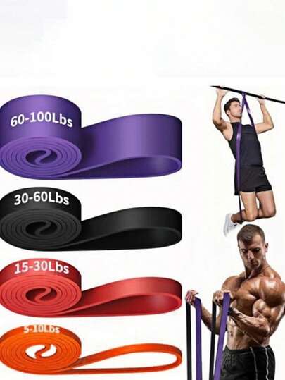4PCS Resistance Bands, Exercise Bands Pull Up Assist Bands - Workout Bands Set - Mobility Band Powerlifting Bands For Men And Women Fitness Training,Elastic And Exercise Bands Set For Stretching, Suitable For Yoga, Pilates, Gym, Home Exercise