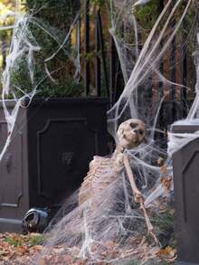 Halloween Dekorationen künstliches Spinnennetz super dehnbar Spinnweben mit falschen Spinnen gruselige Party Szene Deko Horror Haus Requisiten