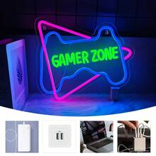 Papan Neon Zona Permainan, Papan Neon Permainan untuk Dekorasi Ruang Permainan - Papan Neon Permainan LED untuk Dekorasi Kamar Remaja Laki-laki, Dekorasi Dinding Gamer - Hadiah Gamer Terbaik untuk Anak Laki-laki, Anak-anak, Catu Daya USB Dapat Digunakan Kembali, Mudah Dipasang. - cahaya polikromatik - View 8
