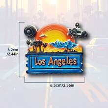 USA Landmark Resin Fridge Magnets Set For Refrigerator Decor, Travel Souvenir Collection, Unique Gift For Friends, Family, Travel Lovers | Home Office Bulletin Board Decoration - Multicolor - View 16