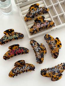 Customizable Rhinestone Leopard Print Hair Claw Clip, Suitable For Wedding, Bridal, Holidays, And Gifting To Girlfriend, Colorful,Cute,Adorable,Funny,Kawaii,Y2K,Stylish,Unisex,Casual,Custom,Personalized,Unique,Customized,Ideal Gifts For Him,Ideal Gifts For Her,Her,Boyfriend,Girlfriend,Family,Friends,Customized Hair Accessories,Vacay Vibe Au