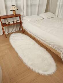 1pc Fluffy Rug, Multiple Colors Available, 180cm Long X 60cm Wide, Non-Slip, Hand/Machine Washable, Suitable For Autumn/Winter, Oval Shape Carpet For Living Room, Bedroom, Bedside, Sofa, Wedding, Christmas, Fireplace, Dining Table, Outdoor Patio, Plush Soft Luxury Home Decor Kitchen Rug