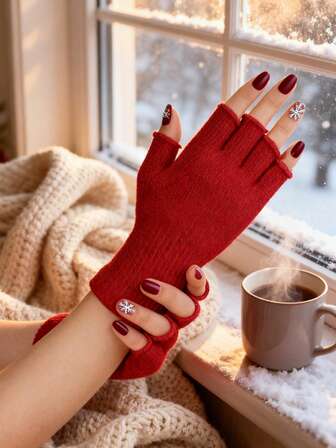 1 par fingerlösa handskar för kvinnor, lämpliga för cykling, motorcykel och arbete