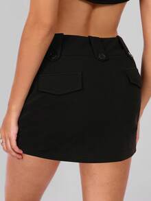 Casual Party & Commuting, Women Low Waist Split Hem Skirt