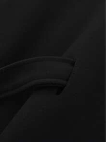 Women's Solid Color Front Button Tie Waist Woolen Cloak, Casual & Date Wear, Autumn/Winter Overcoat