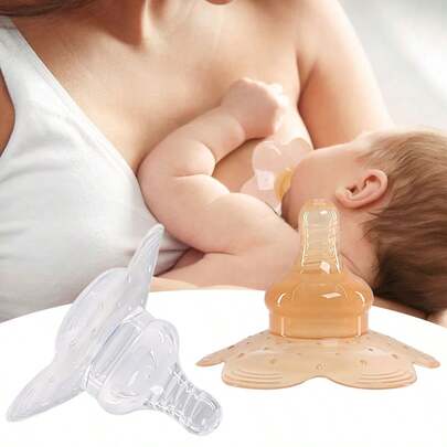 1pc Baby Breastfeeding Nipple Shield, Prevents Biting, 100% Liquid Silicone Nipple Protector, Caring For Mothers