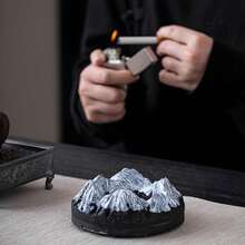 Volcano Snow Mountain Iceberg Cement Ashtray Indoor Or Outdoor Use, Windproof, Ashtray Ash Holder, Desktop Ash Tray For Home Office Decoration