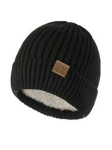 5-Color Options Men's Knit Beanie - Navy Blue & White Striped Winter Hat, Thermal Lined Thick Warm Ear Protection, Soft Fluffy Lining, Washable Cold-Proof Cap, Knitted Headwear, Ribbed Texture, Stitching, Casual Outfit Winter Warm