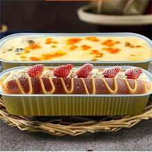 可重复使用的铝箔迷你蛋糕盘 - 6.76 盎司不粘矩形烤盘，适用于烤箱/烤架/空气炸锅，便携式容器，节日烘焙、派对、野餐和露营必备。