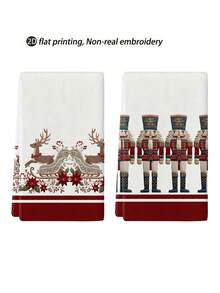 2pcs/4pcs/8pcs Christmas Tree, Christmas Cabin Pattern Kitchen Towels, Christmas Gift Box Pattern Bathroom Towels, Christmas Outdoor Party Towels, Christmas Home Decor, Christmas Kitchen Decor, Modern Style, Quick Drying, Super Soft Microfiber Material, Rectangular, 15.75IN*23.62IN/40*60CM Digital Printing Pattern, Suitable For Outdoor Party Decoration, Christmas Holiday Gifts