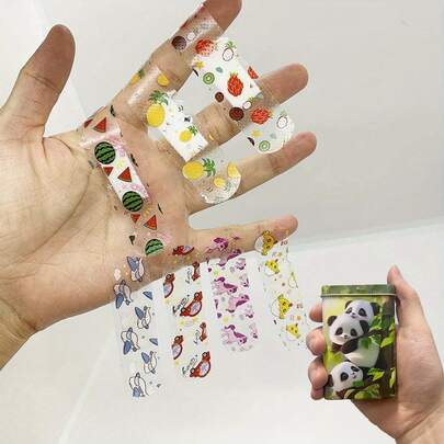 50片/包 可爱卡通透明防水急救绷带，伤口敷料，医用透明无菌胶带，用于伤口护理、绷带保护、急救包，PE材质，角色扮演，万圣节