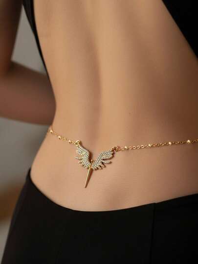 1 pieza Cinturón de cintura con colgante de diamantes completo de color plateado, atractivo y sexy, estilo bohemio, cadena de cintura plateada, cadena de Body de moda glamorosa, cadena de bikini de diamantes de imitación plateada para playa y vacaciones de verano, adecuado para que las damas lo usen en fiestas, regalo para amigos y compañeros de clase