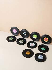 1pc/2pcs/4pcs/6pcs/8pcs/10pcs Creative Vintage CD Vinyl Record Coasters, Heat Insulating Cup Mats For Wedding, Party, Gift, Birthday, Christmas