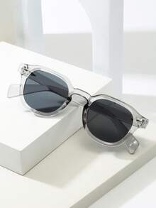 1 Stück Herren Runde Nieten Dekor Rahmen Hochwertige minimalistische Mode Brille, geeignet für Fahren, Lässig, Reisen, Party, täglichen Gebrauch