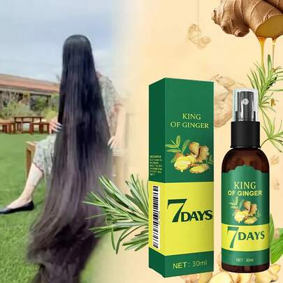 Aceite de jengibre para el cabello y suero de biotina para el cabello, un kit de masaje nutritivo para el cuero cabelludo con jengibre de 7 días para todo tipo de cabello, hidrata el cabello y es un excelente regalo para el Día de la Madre para mujeres y hombres.