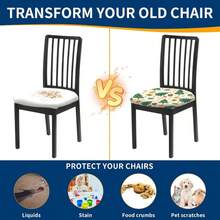 1/4/6/40 buc Brad de Crăciun verde cu globuri galbene ornamentale; Cutii de cadou colorate cu hârtie de împachetat și panglici; Bomboane și bastoane de acadea imprimate; Husă de scaun detașabilă și elastică din fibră de lapte, huse pătrate pentru scaune pentru sufragerie, bucătărie, restaurant, scaune de hotel, husă moale pentru pernă.