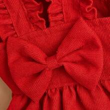 1 pieza Vestido con corbata de moño de pana roja, adecuado para perros y gatos pequeños a medianos - Ropa para mascotas ligera para todas las estaciones, incluye pinza para el cabello a juego, excelente para bodas, Navidad y ocasiones especiales, Atuendo para perro