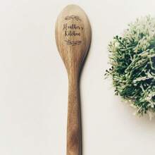 Personalised Wooden Spoon, Cooking, Chef, Award, Design Text Or Logo Engraved On The Handle And Head, Laser Engraved 30cm Length