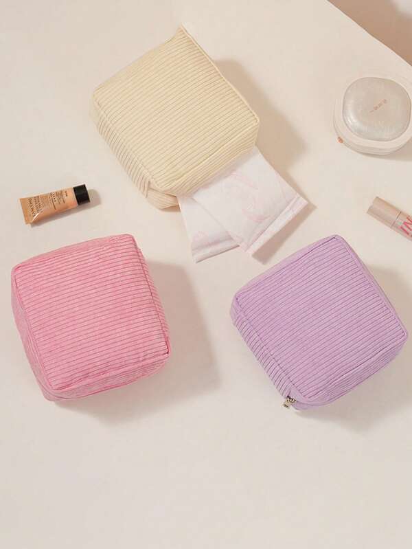 1 pieza Bolsa de almacenamiento de toallas sanitarias sólida y linda, bolsa menstrual portátil de gran capacidad y resistente al agua para estudiantes