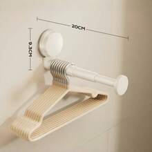 Regulowany wieszak na przyssawkę bez wiercenia, wieszak ścienny do domu i na balkon, teleskopowa konstrukcja z pokrętłem bezpieczeństwa, wielofunkcyjny wieszak, wieszak na ubrania montowany na ścianie, wieszak na suszarkę z przyssawką, wielofunkcyjny wieszak ścienny na balkon, przenośny, teleskopowy wieszak na ubrania, odpowiedni do domu i podróży