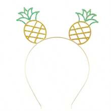 Lively Tropical Element Headband, Pineapple & Palm Tree Rhinestone Design Headpiece, Beach Vacation Theme Attention-Grabbing Accessory