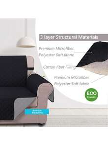 3 Piezas Protector Cubre Sofa Lavable Elástica  Ajustable Todo Incluido,Hilo de burbujas, Adecuada para salas de estar, dormitorios, oficinas y otros espacios, especialmente ideal para lugares con mascotas como gatos y perros - Negro - Ver 6