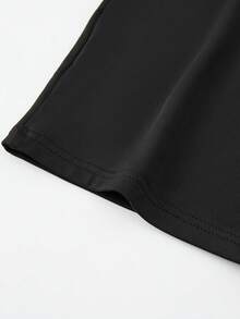 AiTyi 女士上衣，修身剪裁，休闲日常穿着，保暖内衬，纯色设计，显瘦时尚，百搭Y2K风格，适合毕业、返校、圣诞节、感恩节、新年、秋冬季节穿着，弹力针织面料，保暖舒适，圆领T恤 - 黑色 - 查看 11