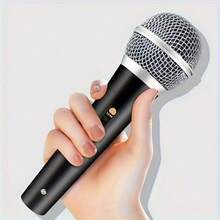 Wireless Microphone, Dynamic Handheld Wired Microphone, Made Of Moving Coil Metal Material And Omnidirectional Design, With Anti-Interference Capability, Suitable For Various Scenarios Such As Conference Speeches, Singing Competitions, Family Gatherings, Etc., Equipped With A 6.35mm Jack, Can Be Used Directly By Plugging In Power, Made Of Copper Structure, Sturdy And Durable - 黑色 - 查看 9