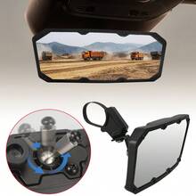 Espejo retrovisor central para UTV/ATV para barras de rodillo de 1.75"-2", abrazadera de aluminio ajustable 360°, espejo central compatible para vehículo todo terreno