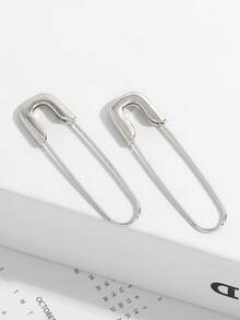 1 Pair Women's Fashion Brooch Earrings, Suitable For Daily Wear - Silver - View 5