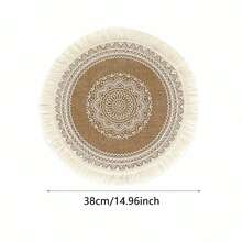 2pcs/4pcs/6pcs/8pcs/10pcs Round Tassel 14.97in Placemats Heat-Resistant Table Mats White Polyester Woven Table Mats Room Decor Dining Table Decor Heat-Resistant Anti-Scald Suitable For Various Tableware Protect Restaurant Tabletop Fabric Tabletop Protection Holiday Gift Bohemian Style Indoor Outdoor Use - Multicolor - View 4