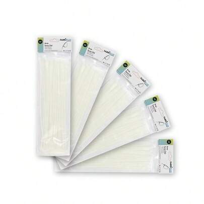 Abrila Zak met 100 witte kabelbinders, 3,6 x 200 mm. 100% nylon 66, sterk en duurzaam.