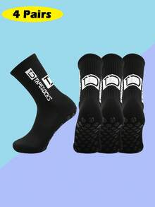 FLSHMCEN Sports Outdoor Men's Soccer Socks Anti Slip 1 Pair Non-Slip Gripper Pads For Football Basketball Sports With Grippers Socks - Black - View 11