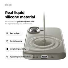 Elago High Quality Magnetic Liquid Silicone Case For IPhone 17, Compatible With MagSafe, Liquid Silicone Material, Protective Cover, Shockproof, Slim Phone, Fashion, Velvet - For Men, For Women, Luxury, Fashion, Minimalist - Xám trung bình - Xem 7