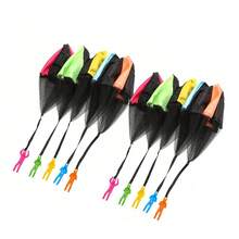5/10 pezzi Set di giocattoli paracadute da lancio a mano per uso esterno - Colori multipli, giocattoli per bambini, interazione genitore-figlio, adatti per spiaggia, parco e giochi da cortile, attività familiari, regali di Pasqua, omaggi per feste e premi scolastici