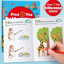 Libro de actividades de 32 páginas con desafíos visuales de descubrimiento y búsqueda de diferencias - Azul - Ver 2