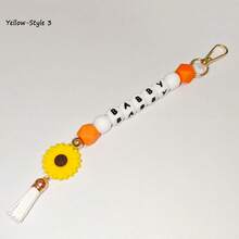 1-Piece Flower Bag Charm, Tassel Pendant, Available In Multiple Flower Colors, Customizable With Name And Initials Beads, Suitable As A Birthday/Holiday Gift For Mother/Family/Girlfriend. - Multicolor - View 13